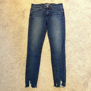 Joe's Jeans Mid Rise Skinny Ankle Size 30 MYRA Medium Wash Denim Raw Hem